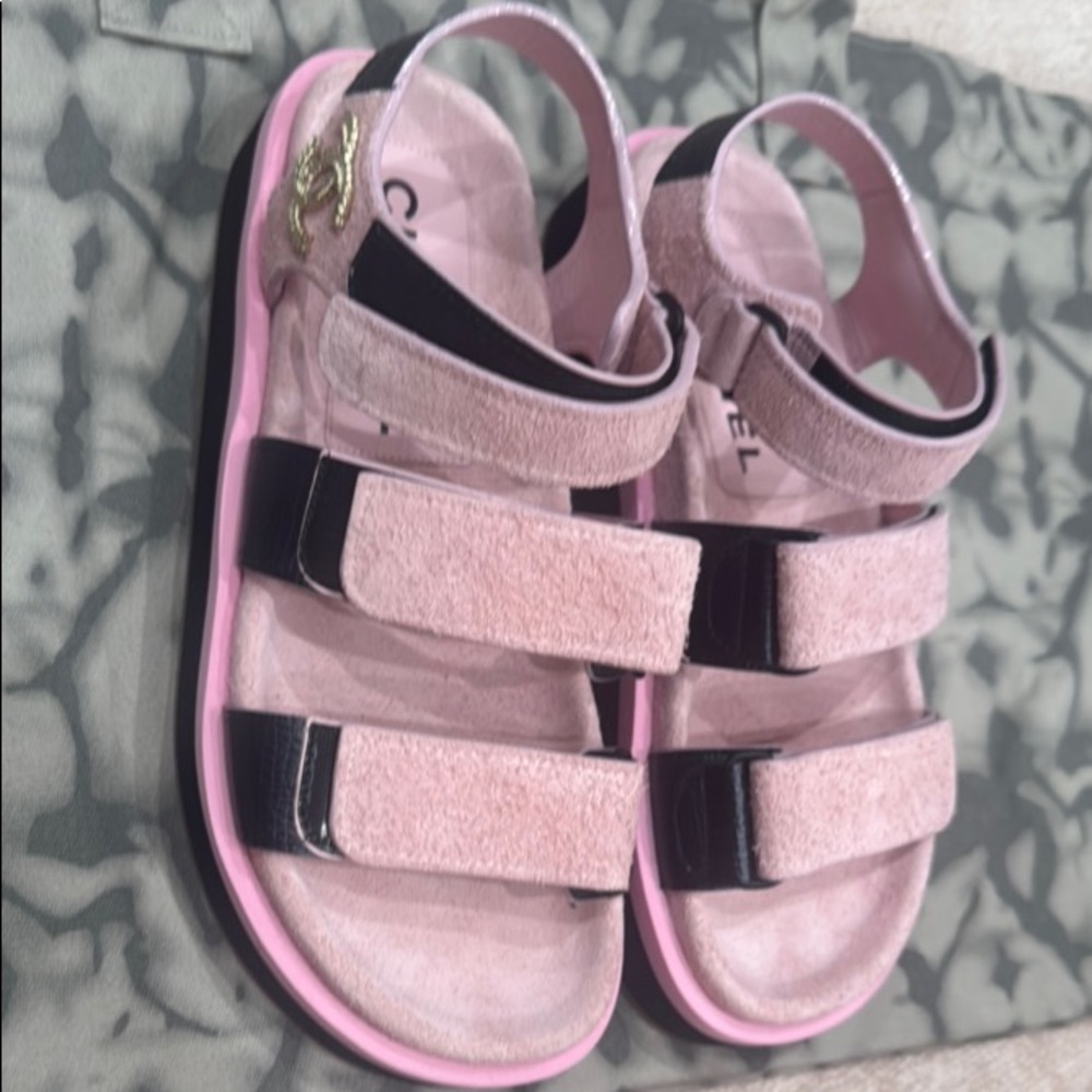 Chanel Dad Sandal pink and black size 38